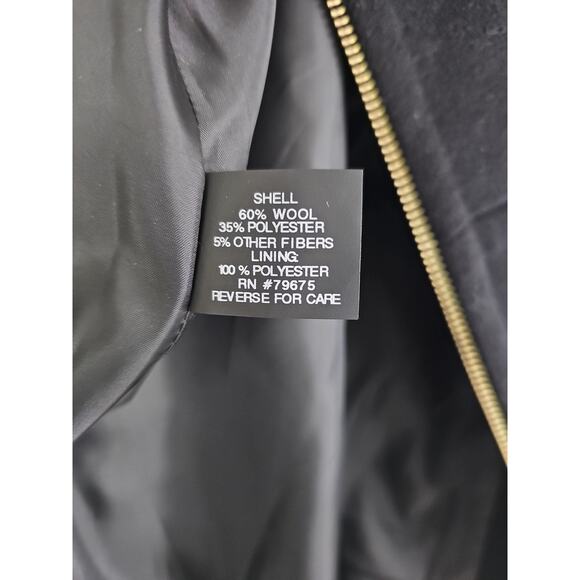 Michael Kors ~Woman Plus Size 3X~ Black Wool Blend Hooded Pea Coat Zip-Up NWOT. - Picture 10 of 16